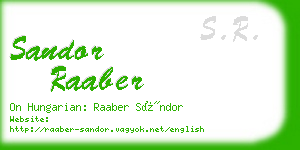 sandor raaber business card